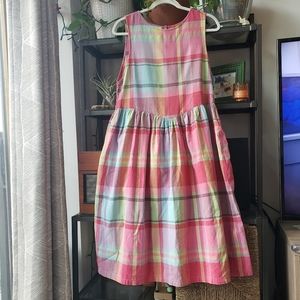 Vintage plaid prairie dress w/ back button detail